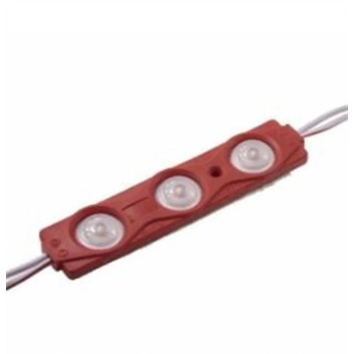 12v 3lü Modül Led KIRMIZI Mercekli Led Dış Ortam IP67 (12 volt 2 watt 80lm)