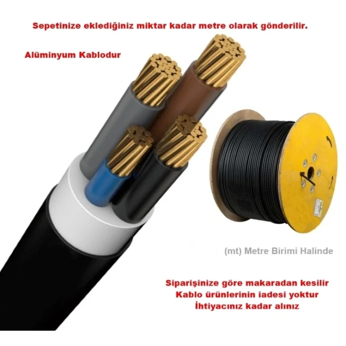 3x25+16mm NAYY Yer Altı Alvinal Kablo (Aliminyum Yer Altı Elektrik Kablosu)