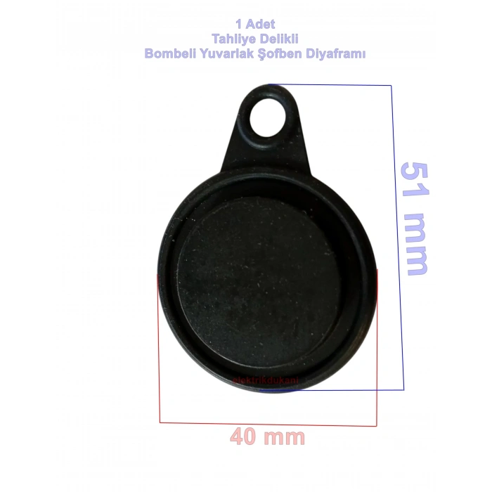 40mm Tahliye Delikli Bombeli Yuvarlak Şofben Diyafram Contası (Awox - Stilevs - Fakir Lagoon - Goldmaster Uyumlu)