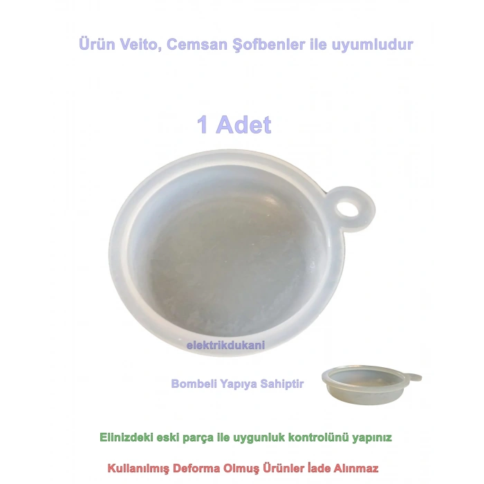 50mm Tahliye Delikli Bombeli Yuvarlak Şofben Diyafram Contası (Veito ve Cemsan Modelleri Uyumlu)