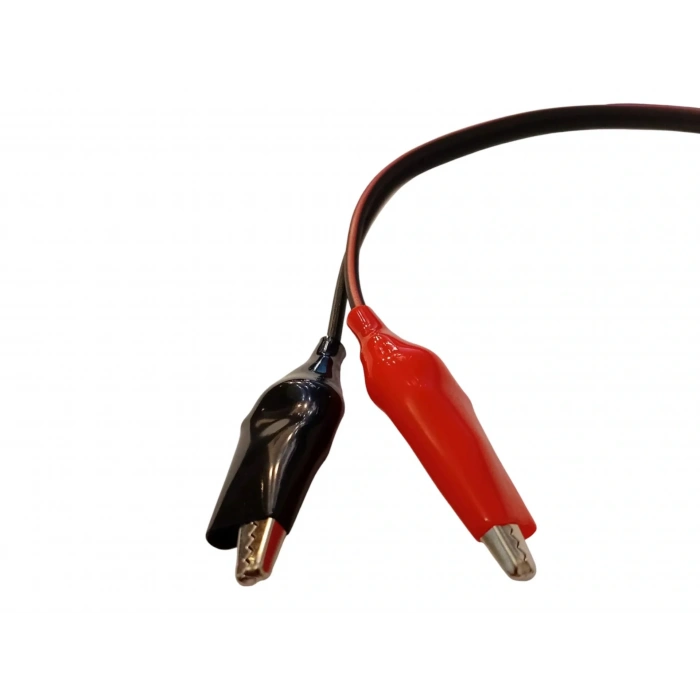 5.5x2.5mm Jaklı Akü Şarj Adaptörü İçin Maşa Kıskaçlı Şarj Kablosu (6 Volt ve 12 Volt Aküler İçin Timsah Ağızlı Krokodüllü 20cm)