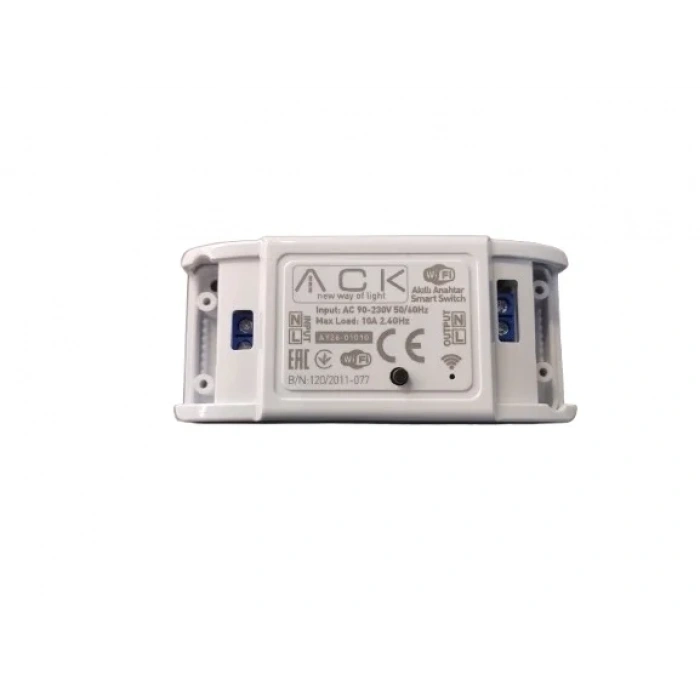 ACK WiFi Röle Akıllı Anahtar Switch Wi-Fi ile Uzaktan Smart Kontrol 90-230v 10A IP20