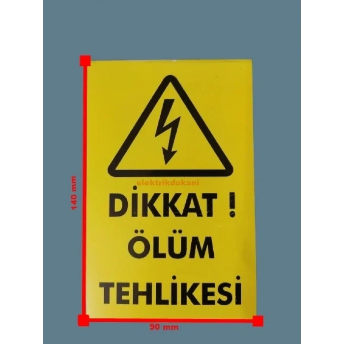 Alüminyum Küçük Ölüm Tehlikesi Levhası 140mmx90mm (Metal)