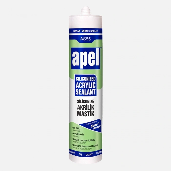 APEL AS55 SİLİKONİZE MASTİK BEYAZ 500GR