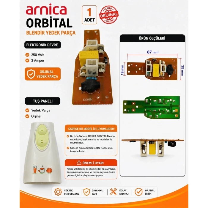 ARNİCA Orbital Blendır Tuş Paneli Elektronik Devresi