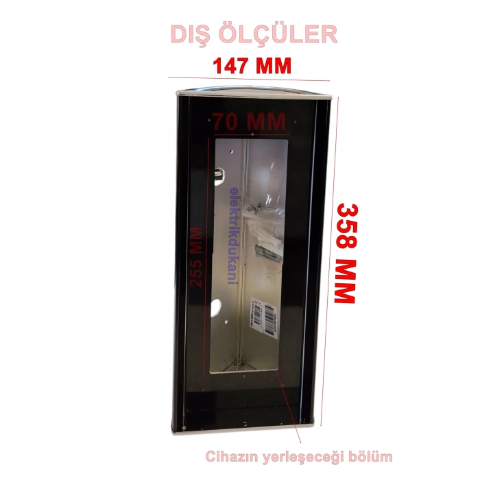 AUDIO Konsept SİYAH Görüntülü Zil Paneli Çevirme Aparatı 358mm x 147mm