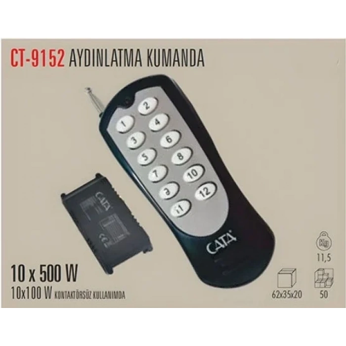 CATA 10 Çıkışlı  Avize Aydınlatma Kumandası 10x1000w 10lu Wireless Kontrol IP20 220 Volt