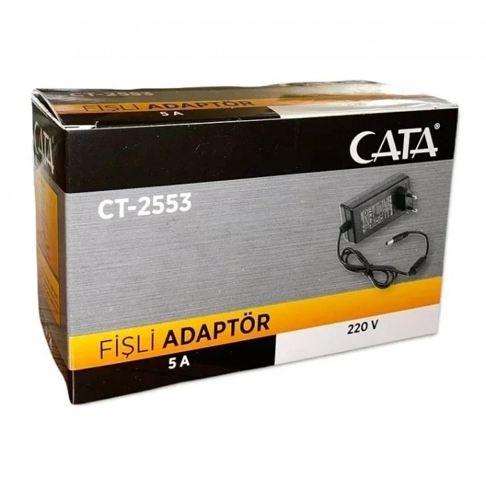 CATA 12v 5A Fişli Adaptör Plastik Kasa 42-60w IP44 5.5x2.5mm Jaklı
