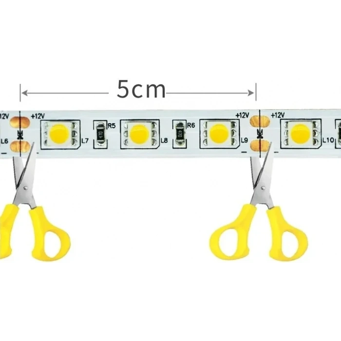 CATA 12v Dc BEYAZ 12 Çip Gold İç Mekan Şerit Led 6500k 1mt 16w IP20 (Metrede 12 Çipli 60 Led)