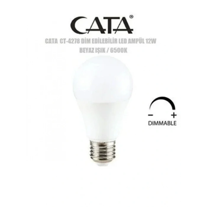 CATA 12W LED AMPUL E-27 DUYLU BEYAZ DİMLENEBİLİR