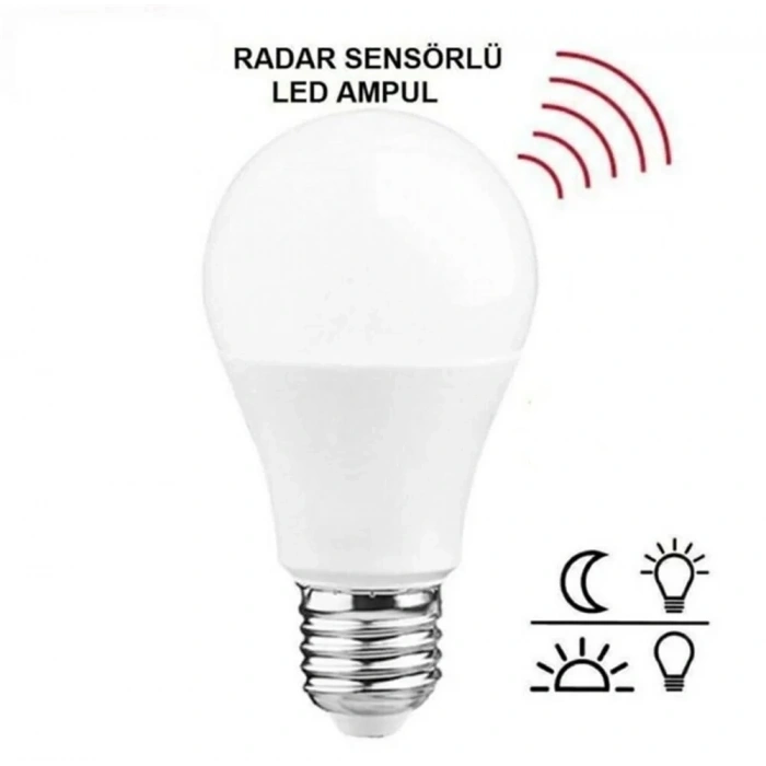 CATA 15w E-27 Radar Sensörlü Led Ampul BEYAZ Işık 6400k 1500lm 220 Volt