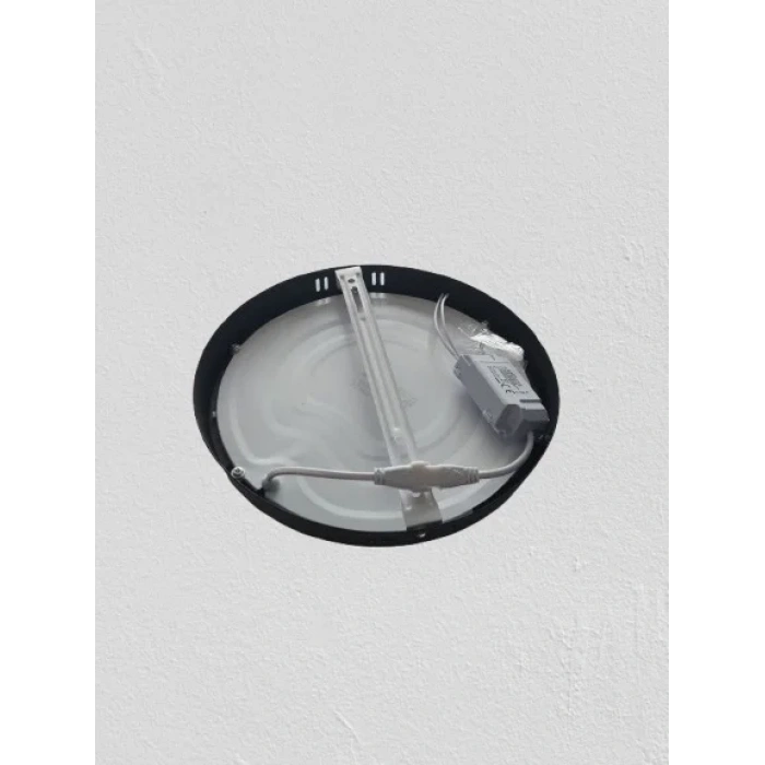 CATA 18W Yuvarlak Sıva Üstü Led Panel 6500K SİYAH Kasa Beyaz Işık IP20