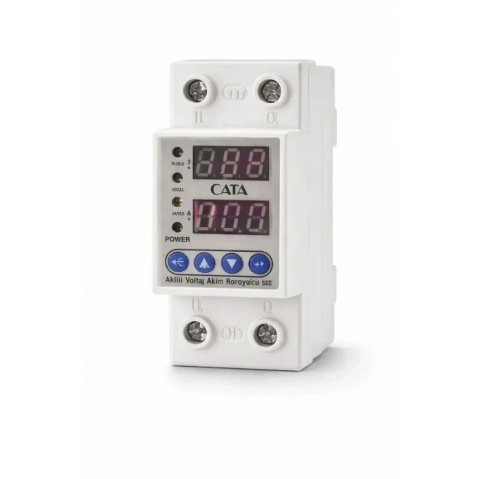 CATA 1x63A Monofaze Akıllı Voltaj ve Akım Koruma Rolesi Şebeke Giriş Voltaj Denetleyici 220 Volt 63 Amper