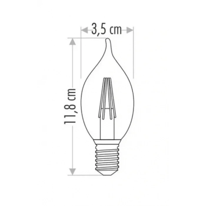 CATA 4w Rustik Led E-14 Ampul Amber Kıvrık Buji Lİnce Duy 220v 320lm