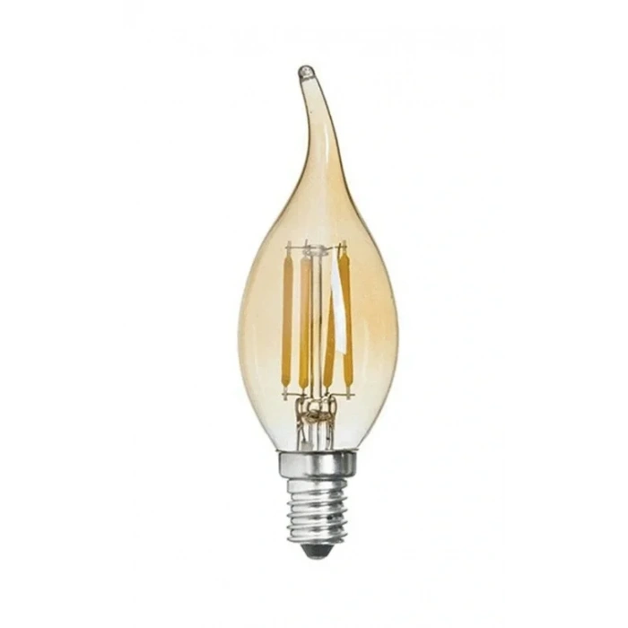 CATA 4w Rustik Led E-14 Ampul Amber Kıvrık Buji Lİnce Duy 220v 320lm