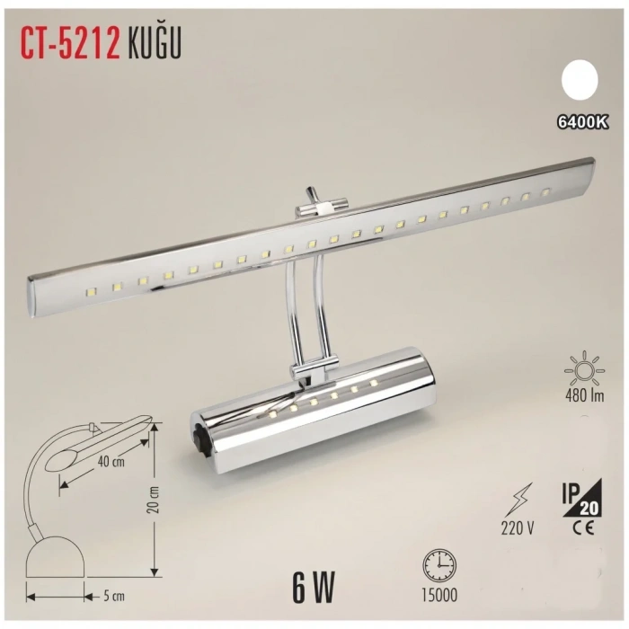 CATA 6W LEDLİ TABLO APLİĞİ 2 KADEME BEYAZ