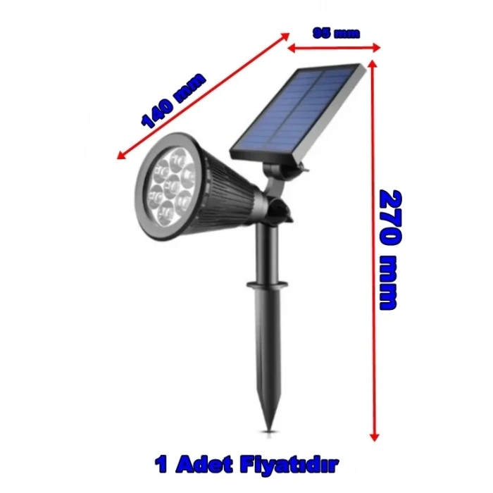 CATA 7W BEYAZ Solar Bahçe Armatürü Çim Kazıklı (Güneş Enerji Şarjlı)