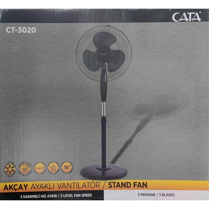 CATA Akçay 16 Ayaklı Vantilatörü 38w 3 Kademeli Hız ayarı