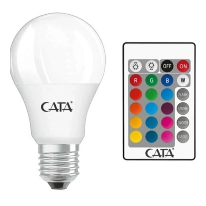 CATA E-27 9w Duya Takılabilen Uzaktan Kumandalı RGB Led Ampul