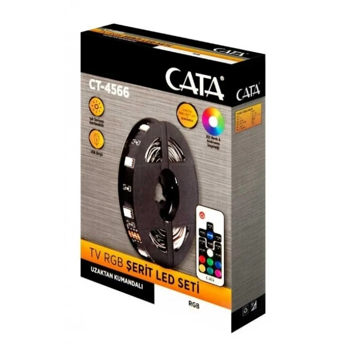 CATA USB Girişli Tv Arkası RGB Şerit Led Seti Kumandalı 3mt