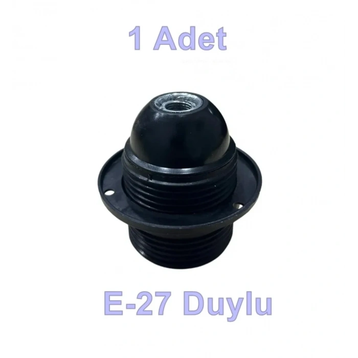 ÇETSAN İtalyan Duy E-27 Tam Diş SİYAH Avize Duyu (Vidalı Kablo Bağlantısı)