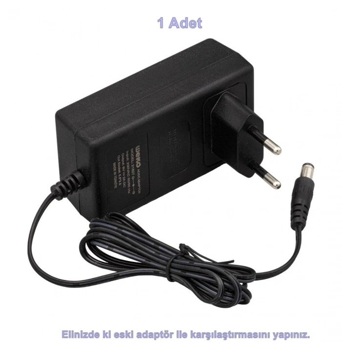 Dc 9v 2A 2000mA Fişli Adaptör 5.5x2.5mm Jaklı Plastik Kasa Doğru Akım 9 Volt 2 Amper