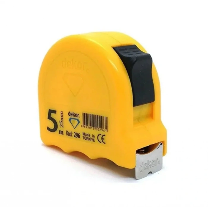 DEKOR 5mt Profesyonel Kaliteli Çelik Şerit Metre 25mm (5 Metrelik Şerit Metre)