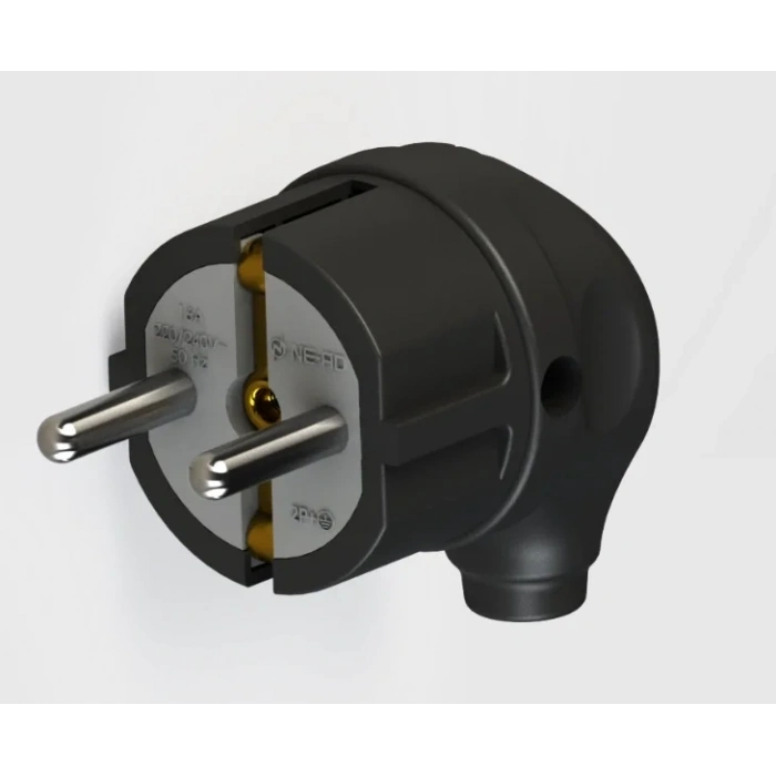 DEPA Erkek Fiş SİYAH Erkek L Tip Topraklı Fiş Plastik 220 Volt