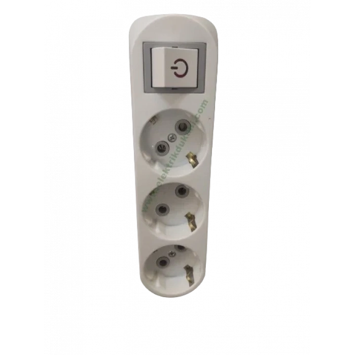 DEPA I Tipi Üçlü Topraklı Işıklı Anahtarlı Fiş Priz 16A 220 Volt