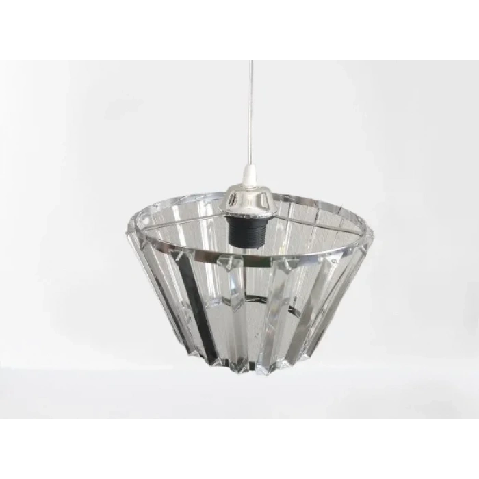DMR Kristal Taşlı Konik KROM Büyük Yuvarlak E-27 Duylu