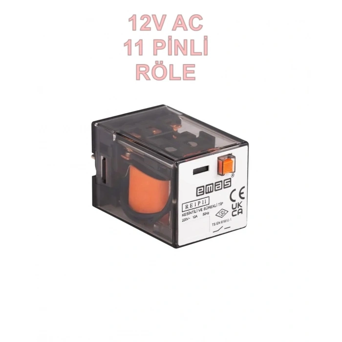 EMAS 11 PİNLİ ENDÜSTRİYEL ROLE 12V AC