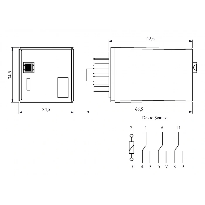 EMAS 11 PİNLİ ENDÜSTRİYEL ROLE 220V AC