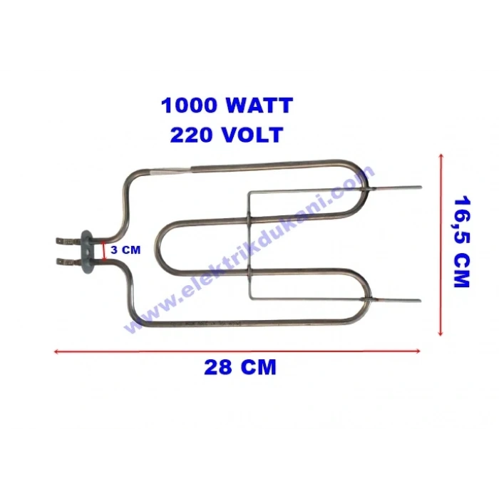ENDER 1000w Flanşlı Barbekü Izgara Rezistansı 220v 6.5 ? Cr-Ni