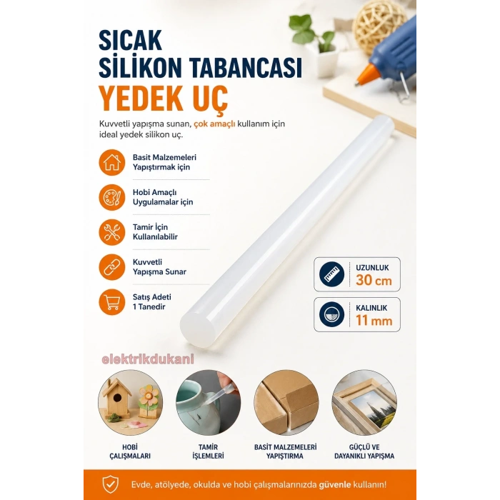 ENDER 11mm Sıcak Mum Slikon Yedek Slikon Çubuk