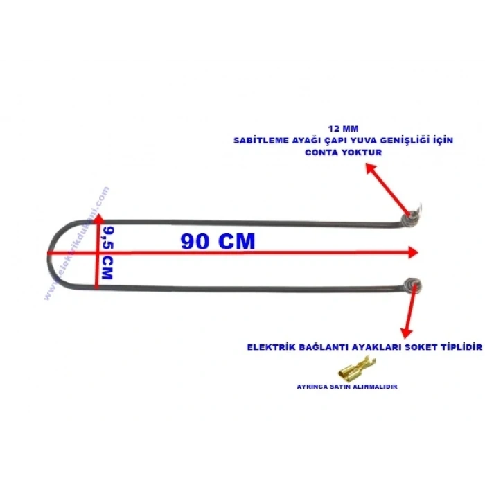 ENDER Benmari 90cm Rekorlu Kıvrık Rezistans 2500W 220V 8.5? Cr-Ni