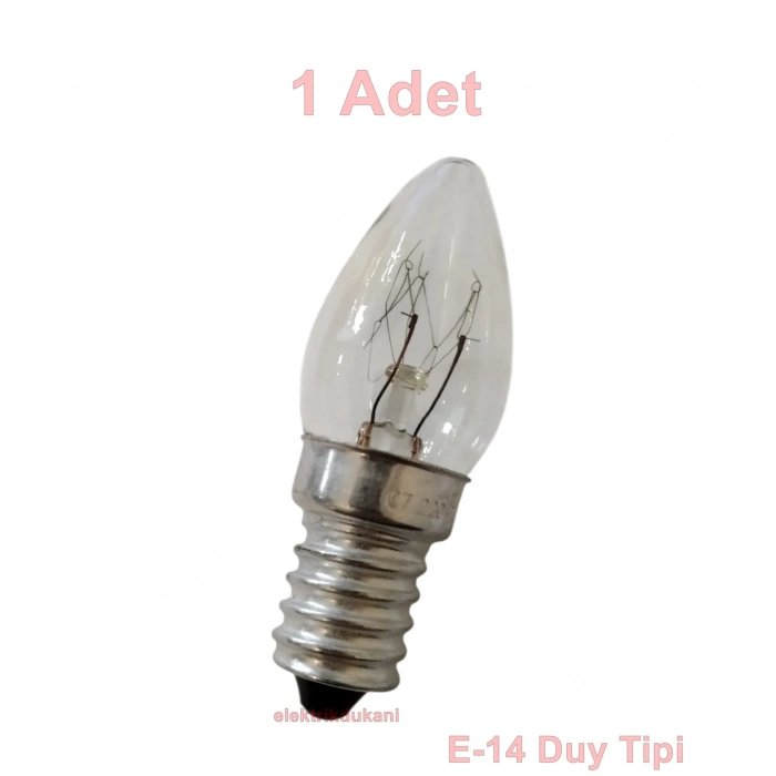 ENDER E-14 İnce Duylu Gece Lambası Abajur Ampulü 220v (Parfüm Ampul)
