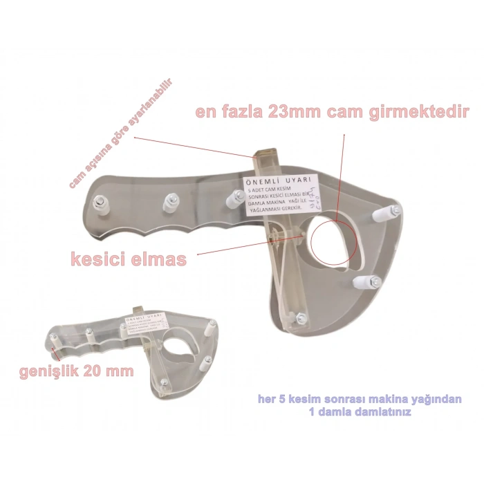 ENDER Elmas Cam Kesme Aleti İnfrared Elektrikli ve Ufo Soba Camı İçin 10mm - 23mm e Kadar