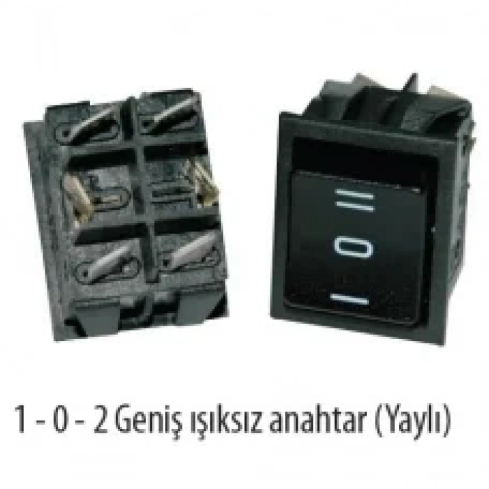 ENDER Geniş 1-0-2 YAYLI Işıksız Anahtar 16A 220 Volt IP44 (Rakkam işaretli Yaylı)