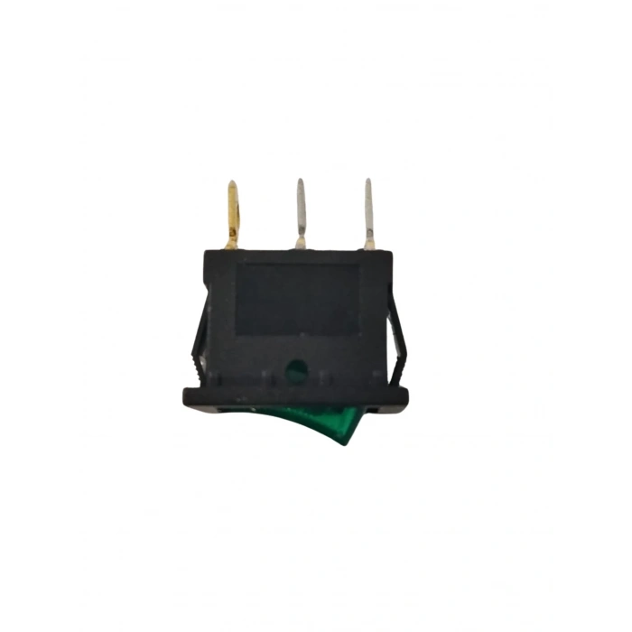 ENDER Işıklı YEŞİL Mini Anahtar 3 Ayaklı 10A 220v IP40 (19x17mm Derinlik 20mm Dikdörtgen)