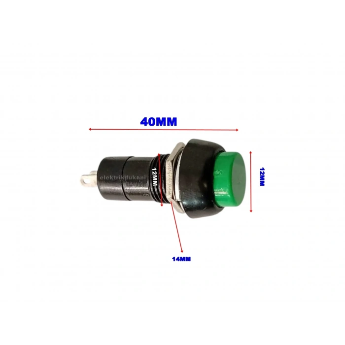 ENDER Plastik YEŞİL Yuvarlak Yaylı Buton Anahtar 12mm