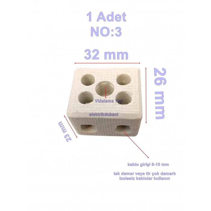 ENDER Porselen Klemens No:3 2Li  6-10mm