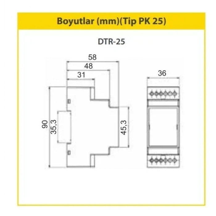 ENTES DTR-10 Astronomik Zaman Rolesi 2 Röleli 220 Volt