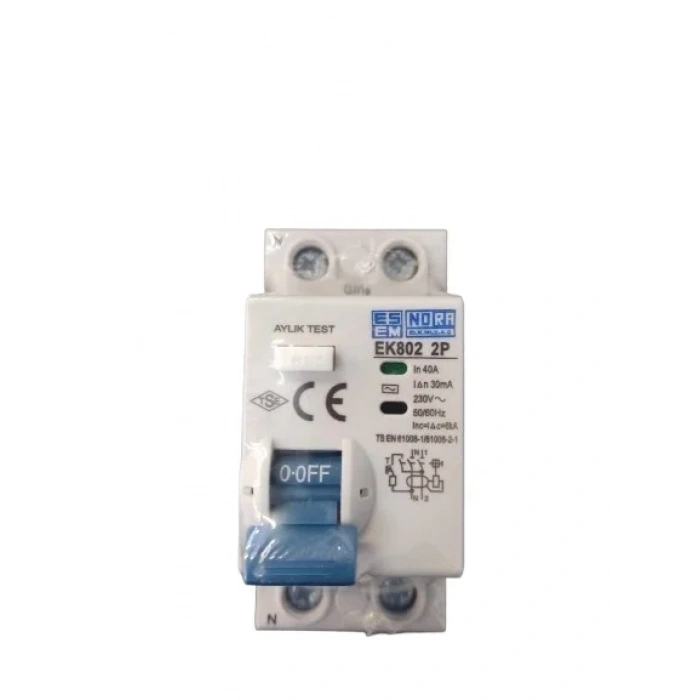 ESEM NORA 1X40A  30MA KAÇAK AKIM RÖLESİ