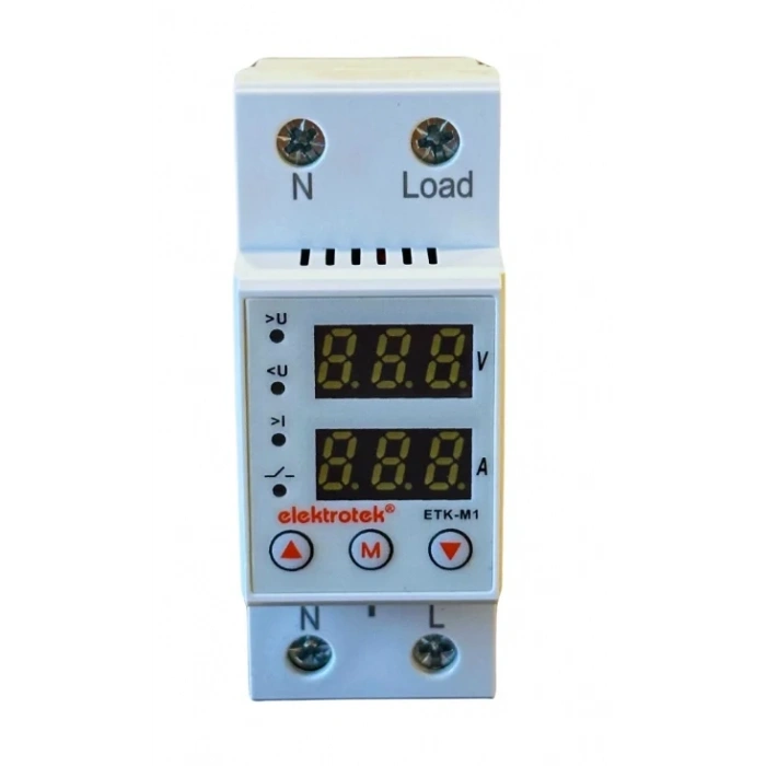 ETK 1x63A Monofaze Voltaj ve Akım Koruma Rolesi Şebeke Giriş Voltaj Denetleyici 220 Volt 63 Amper