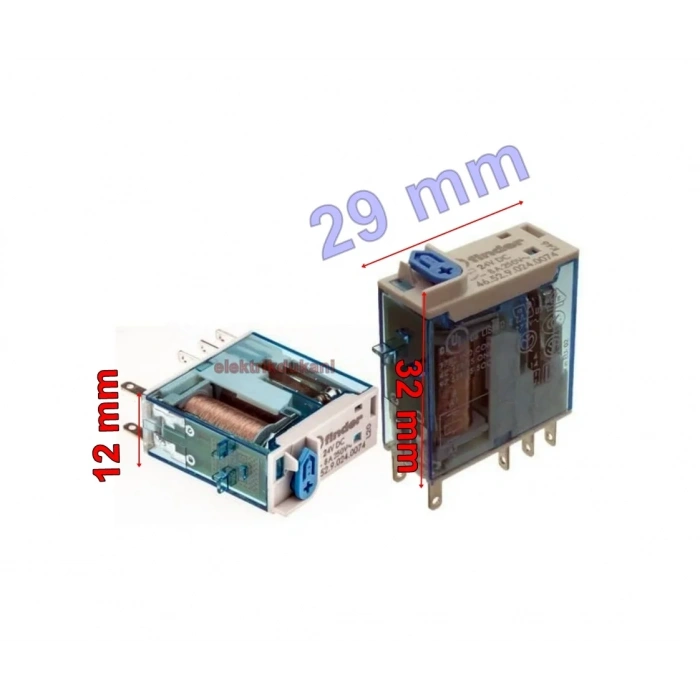FİNDER 24v DC 8 Pinli Röle 2 Açık 2 Kapalı Kontaklı 8 Amper (Bobin 24 Volt Doğru Akım 8 Kalın Soket Ayaklı Role)