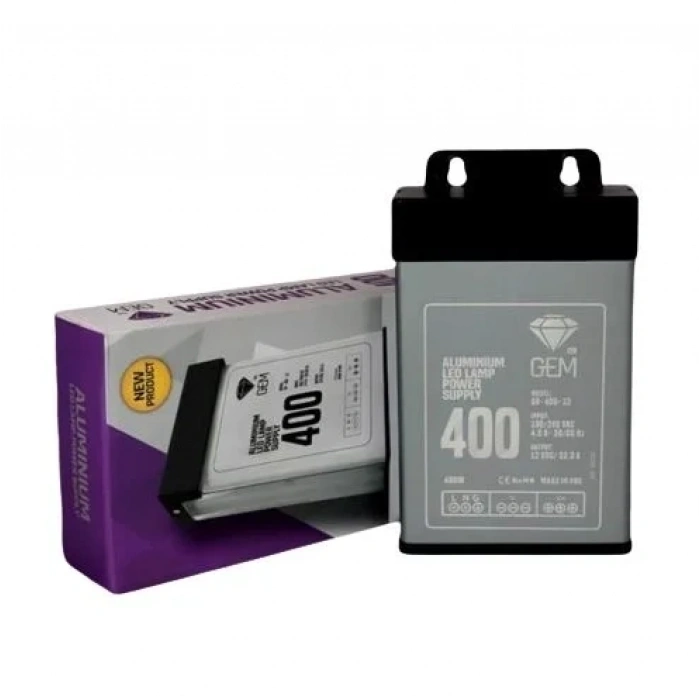 GEM 12v Dc  33.3A 400w Yağmur Korumalı Led Trafosu 12 Volt 33.3 Amper IP61 (Tam Değer Güç Şerit Led Tabela ve Kamera vs)