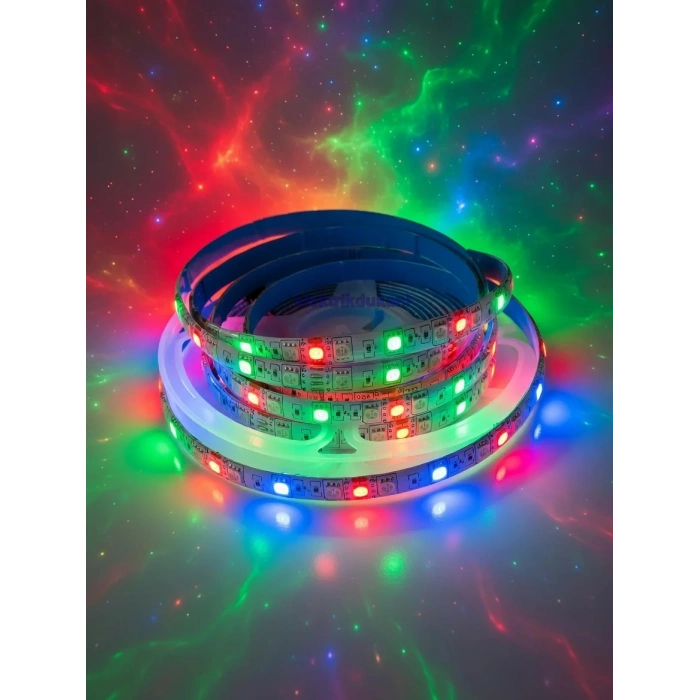GLOBAL K2 RGB Dış Mekan Şerit Led 10 Çipli 1mt 12V Dc IP44 (60 led/1mt 12 Volt)