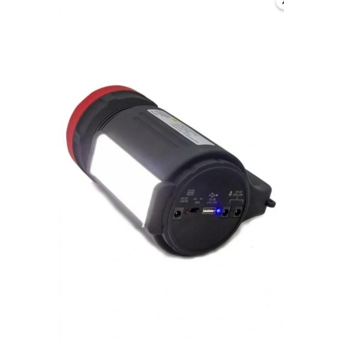 GOLD SILVER Solar Şarjlı 6V 3.5Ah Ledli El Feneri Lamba Seti Güneş Enerji Panelli 2 Ampullü USB Şarj Kablo