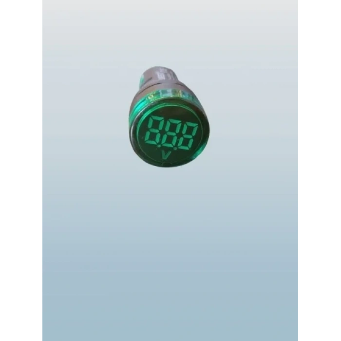 GWEST 24v-550v Voltmetreli YEŞİL Sinyal Lambası 220v Göstergeli 22mm