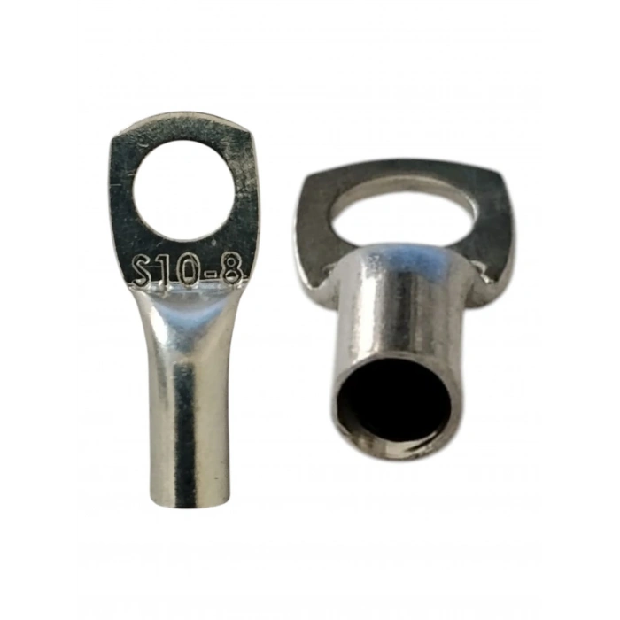GWEST SKP-10 10mm M8 10luk Sıkmalı Kablo Pabucu Bakır Kalay Kaplı (10mm Papuç)